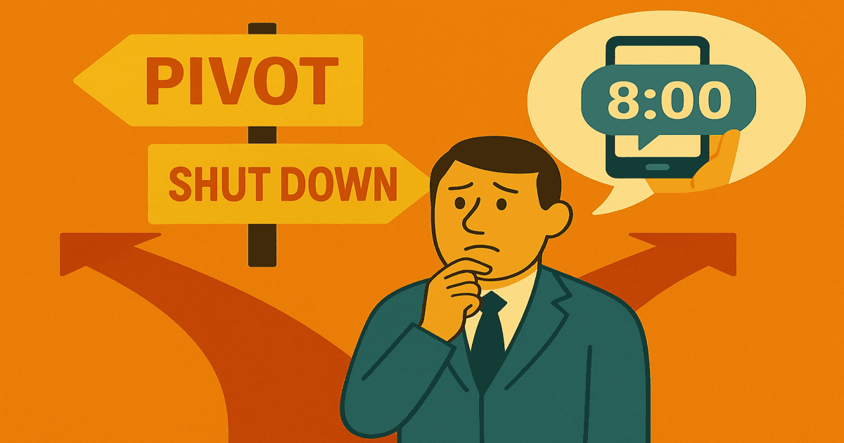 How to Know When to Pivot vs. Shut Down Your Startup (The 8am Text That Saved My Company)